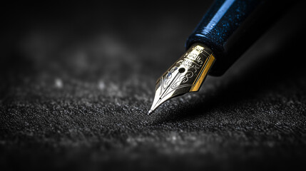 luxury fountain pen in the dark