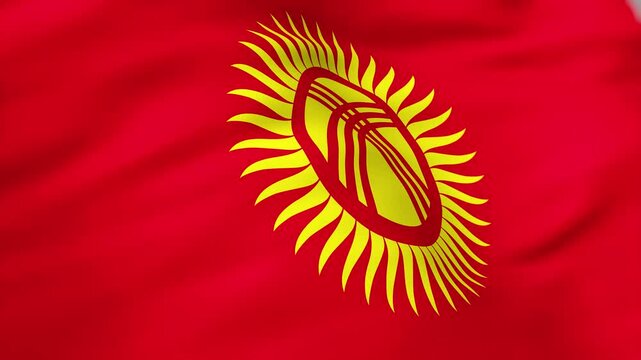 Kyrgyzstan Flag waving 4k independence day - Powered by Adobe