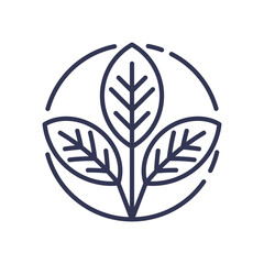 Minimalist line art of three leaves symbolizing natural remedies and holistic health.