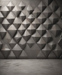 Obraz premium a geometric pattern of concrete blocks arranged in a diamond-like formation, creating a visually striking and textured wall.