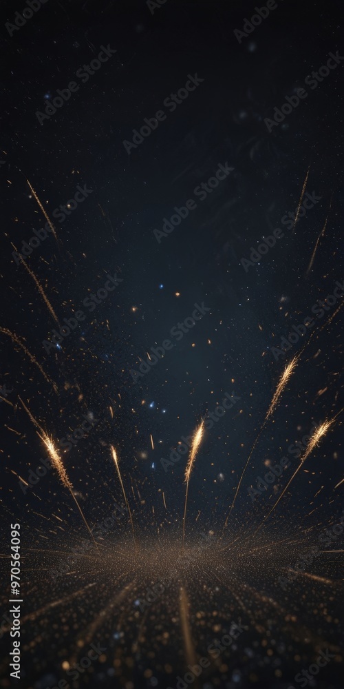 Aufkleber a night sky filled with numerous small, bright stars and streaks of light, creating a sense of depth