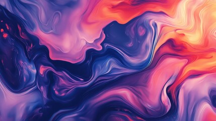 Develop an abstract background that mimics the fluid art technique, with swirling colors and organic forms merging and flowing together in a dynamic composition.