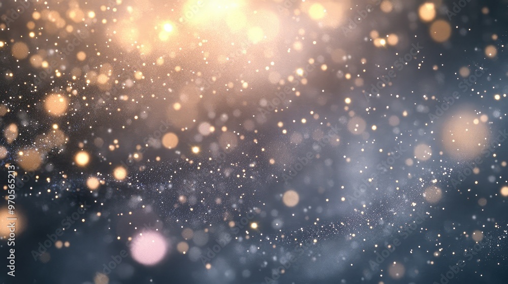 Poster tiny stars sparkling gently across a soft pastel-grey background, creating a dreamy, dynamic effect 