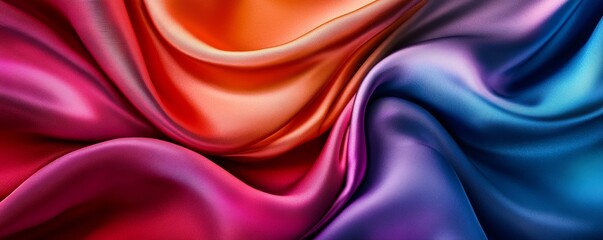 Obraz premium Colorful silk fabric drapes, abstract flowing