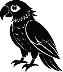 black parrot vector illustration silhouette, Print