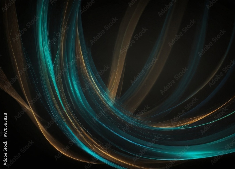 Poster a dynamic abstract composition of swirling, multicolored lines and curves, creating a sense of movem