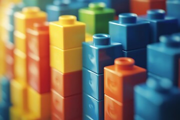 Fototapeta premium colorful child plastic blocks
