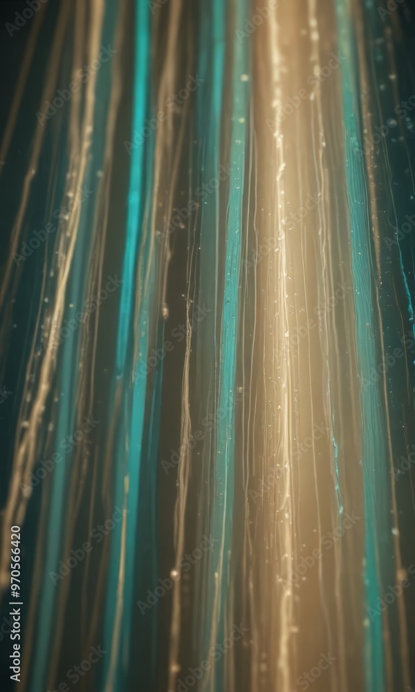Aufkleber a close-up view of a vertical arrangement of thin, parallel lines of varying colors, creating a sense of depth and movement.