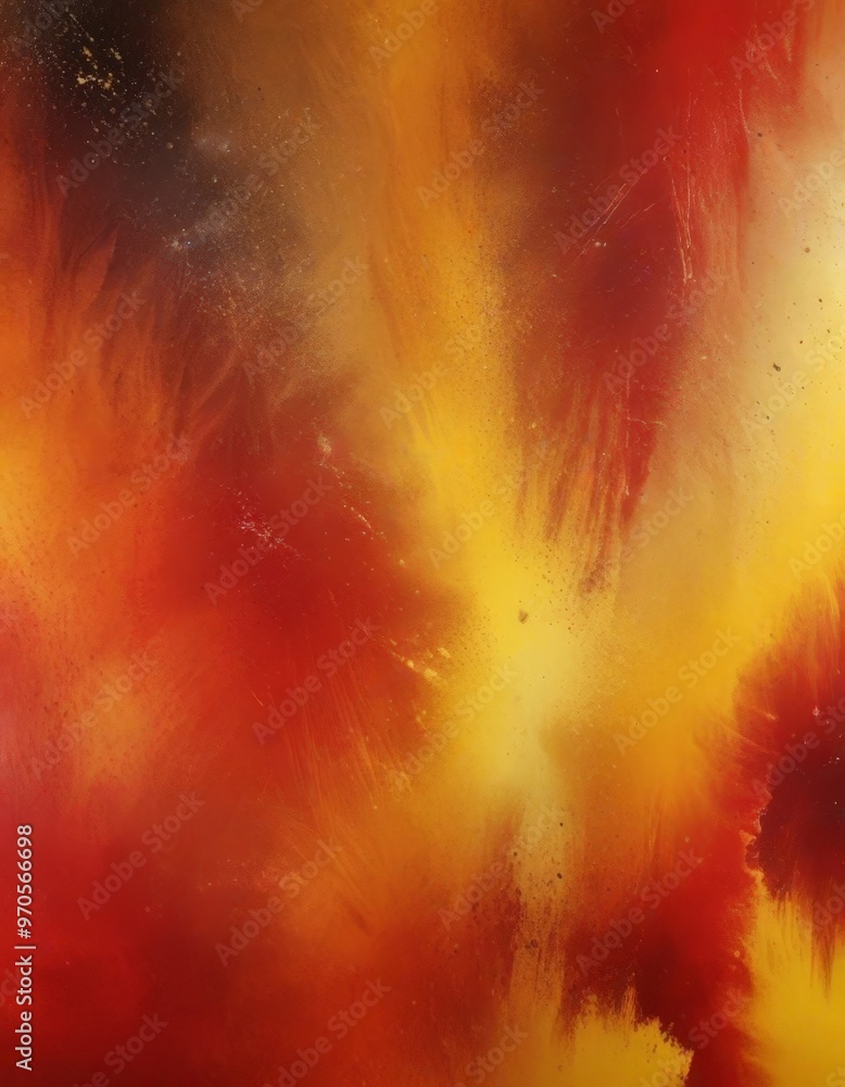 Aufkleber The image is an abstract representation of a fiery explosion, with vibrant red, orange, and yellow hues, and a sense of dynamic movement and energy.