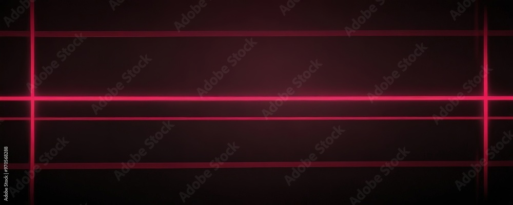 Fototapete a dark background with a horizontal line of red and pink lights, creating a striking contrast agains