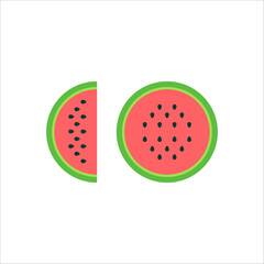 watermelon in flat style on white background