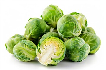 Fototapeta premium A fresh Brussels sprouts isolated on white