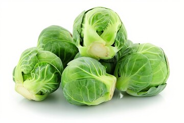 Obraz premium A fresh Brussels sprouts isolated on white