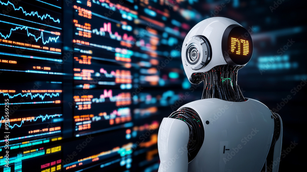 Aufkleber robots can now trade stocks using artificial intelligence.they analyze financial charts and data to 