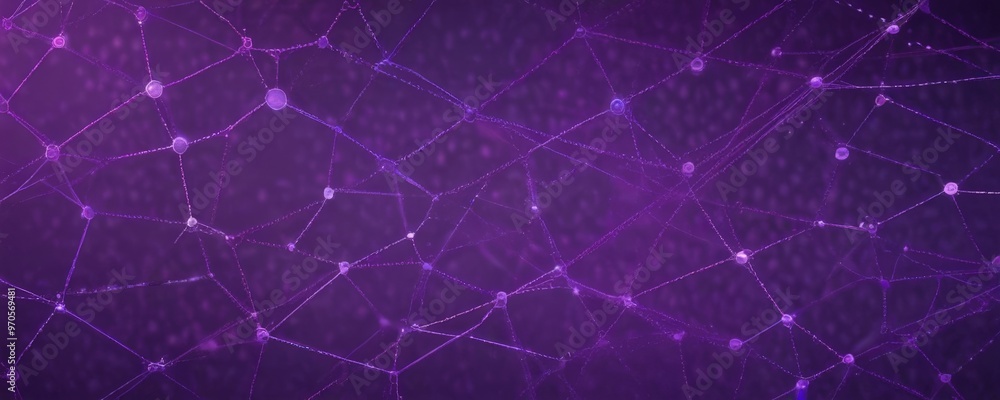 Poster The image presents a complex network of interconnected lines and dots, creating a visually striking abstract pattern. The lines and dots are arranged in a grid-like pattern,