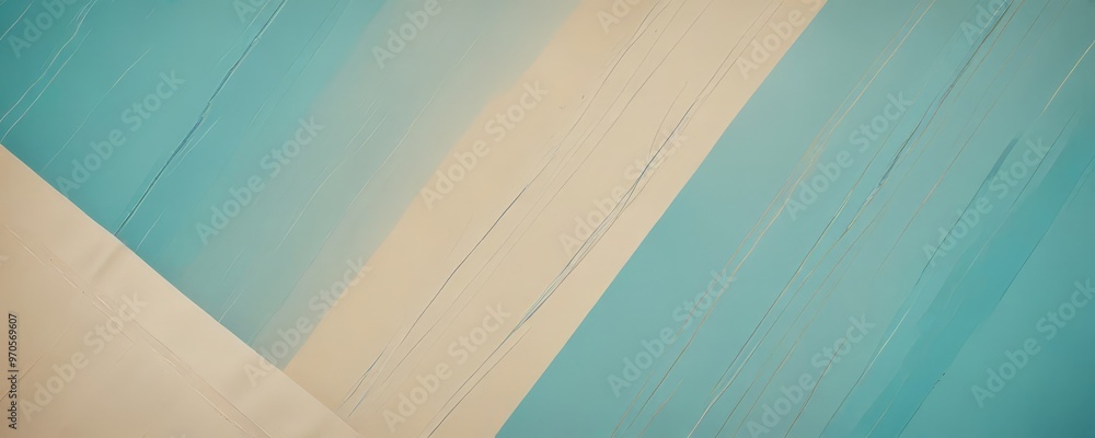Poster a diagonal line pattern of blue and beige colors, creating a sense of movement and depth.
