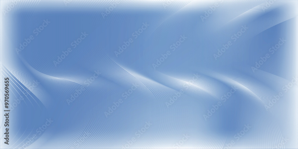 Poster abstract glowing wave lines on dark blue background. dynamic wave pattern. modern flowing wavy lines