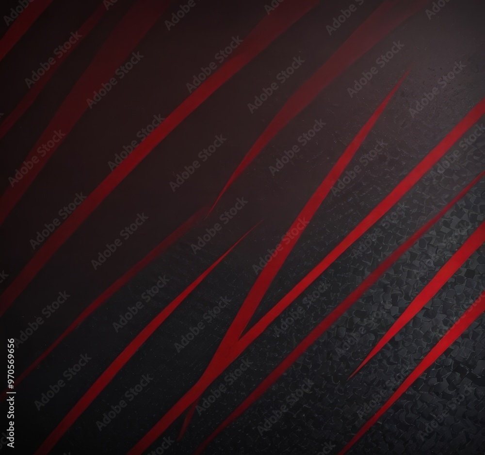Aufkleber a striking abstract pattern of diagonal red lines intersecting a dark background, creating a sense of depth and movement.