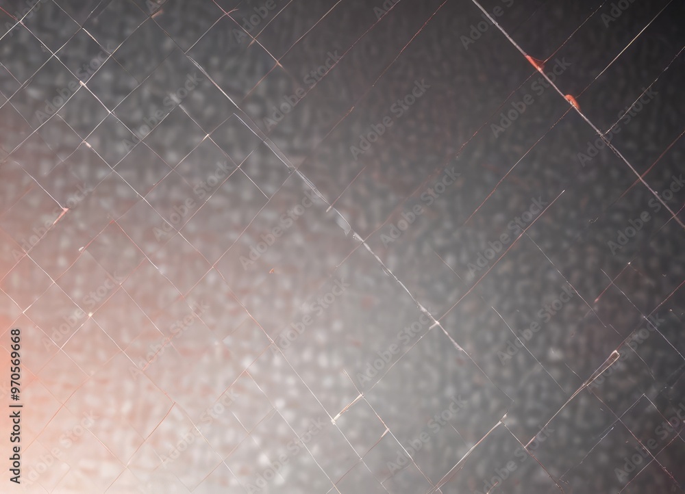 Poster a close-up view of a textured surface with a grid-like pattern of intersecting lines and a gradient of colors, creating a visually striking and abstract composition.