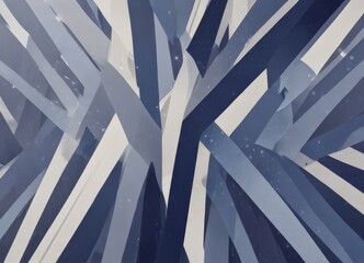 Naklejka premium a close-up view of a complex abstract pattern composed of intersecting lines and shapes in shades of blue and white.