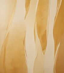 a close-up view of a textured surface with a golden, wavy pattern. The pattern is composed of vertical lines and curves, creating a sense of movement and depth. The color