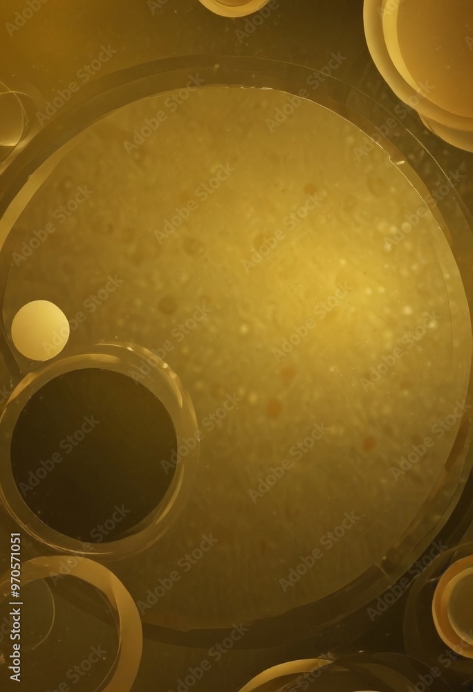 Fototapete a circular pattern with a golden hue, creating a sense of depth and dimension. The background is blurred, drawing focus to the central circular shape. The image does not