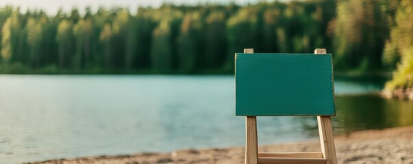 A peaceful lakeside view with the words  Tomorrow Needs You  in soft script, lakeside, tomorrow, script