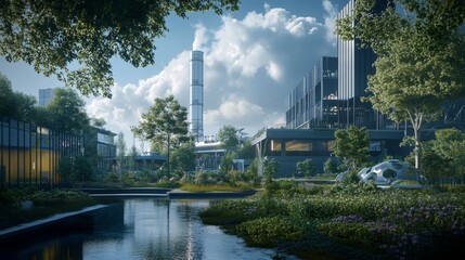 Fototapeta premium enCore Energy, a top U.S. uranium developer, focuses on clean energy and eco-friendly sustainability in Munich, Germany.