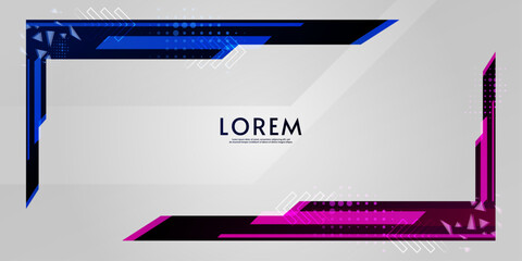 Game and stream overlay panel design template on white background. Vector illustration. Futuristic digital design for screen interface. 