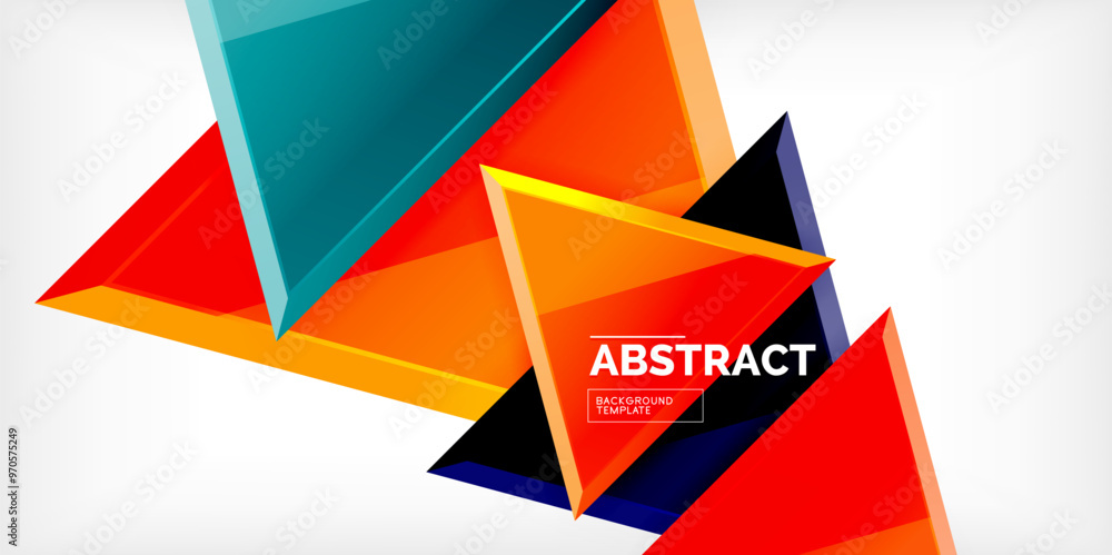 Aufkleber abstract background - colorful triangles with 3d effect. vector illustration for wallpaper, banner, 