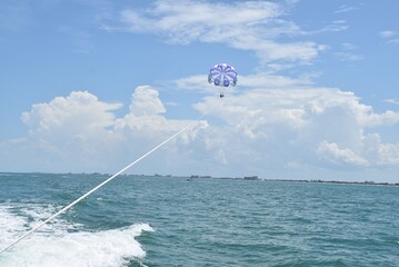 kite surfing on the beach