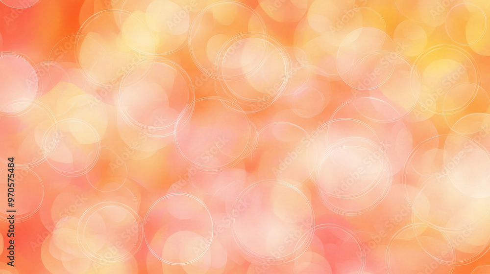 Poster this design features a soft orange background with overlapping circles, giving it a natural, blurred