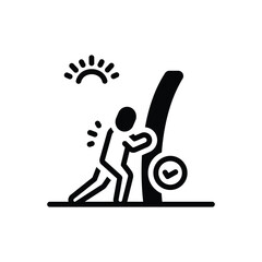 Black solid icon for challenge accepted