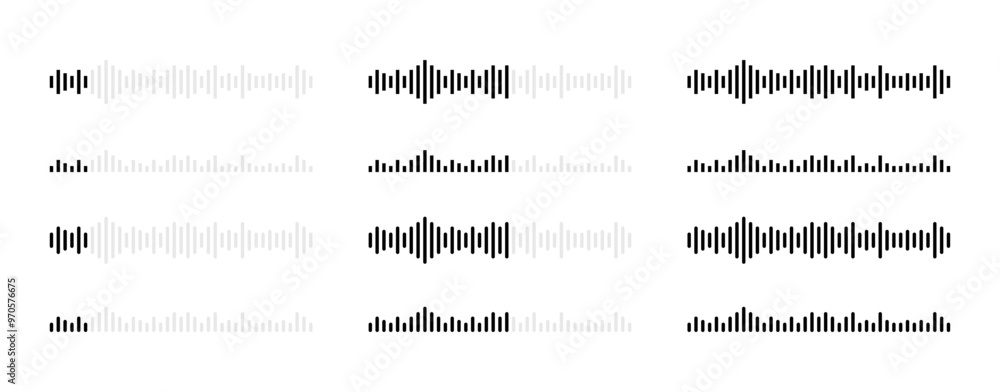 Poster voice message set icons. flat and linear style. vector icons.