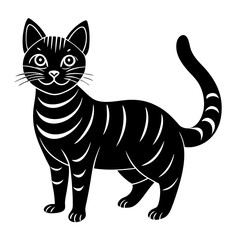 a silhouette black cute cat 