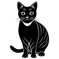 a silhouette black cute cat 