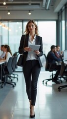 Fototapeta premium Businesswoman walking through a modern office