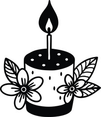  Candle silhouette vector art illustration.