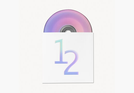Flatlay Vinyl Record Cover Mockup