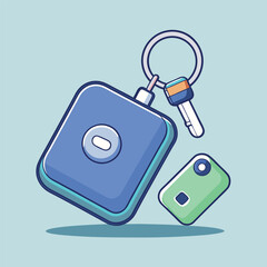 Adobe Illustrator Artwork Square Bluetooth tracker that helps people keep track of their belongings.