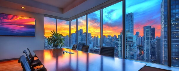 contemporary conference room featuring coffee and strategic planning sessions, streamlined and effective workspace