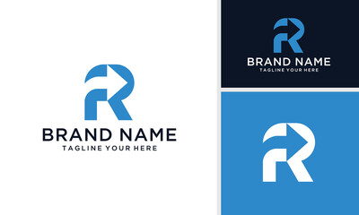 letter r with arrow logo icon design vector design template inspiration