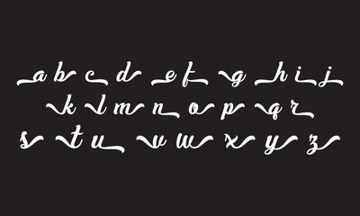 Handwritten modern brush calligraphy Alphabet isolated on white and black background. Vector illustration. EPS 10