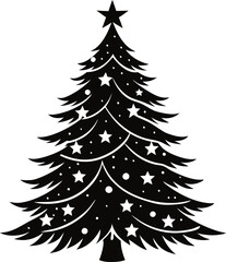 Christmas  tree vector silhouette illustration art