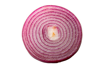 Onion slices on a transparent background isolated on white & transparent a background.