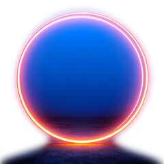 Fototapeta premium neon circle frame