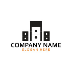 vector design elements for your company logo, music studio monogram logo. modern logo design, business corporate template. music studio icon.