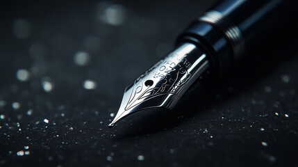luxury fountain pen in the dark