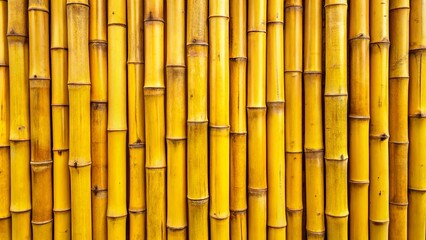 Naklejka premium Vibrant yellow bamboo stalks forming a natural textured wall background