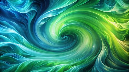 Fototapeta premium Dynamic wallpaper featuring green and blue turbulent shapes